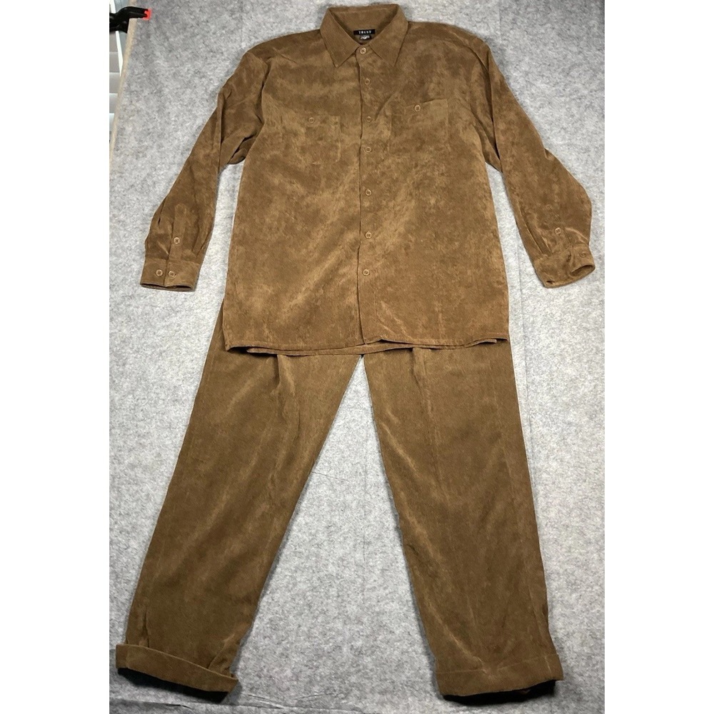 TRUST Corduroy Men's 2 Piece Outfit Brown Size XXL / 38X34